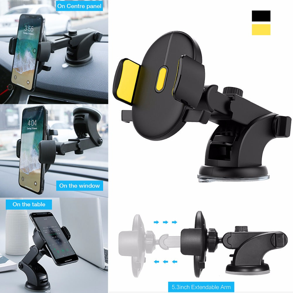 Soporte Telescópico para Celular con Ventosa para Auto - Ajuste 360° — foto 1