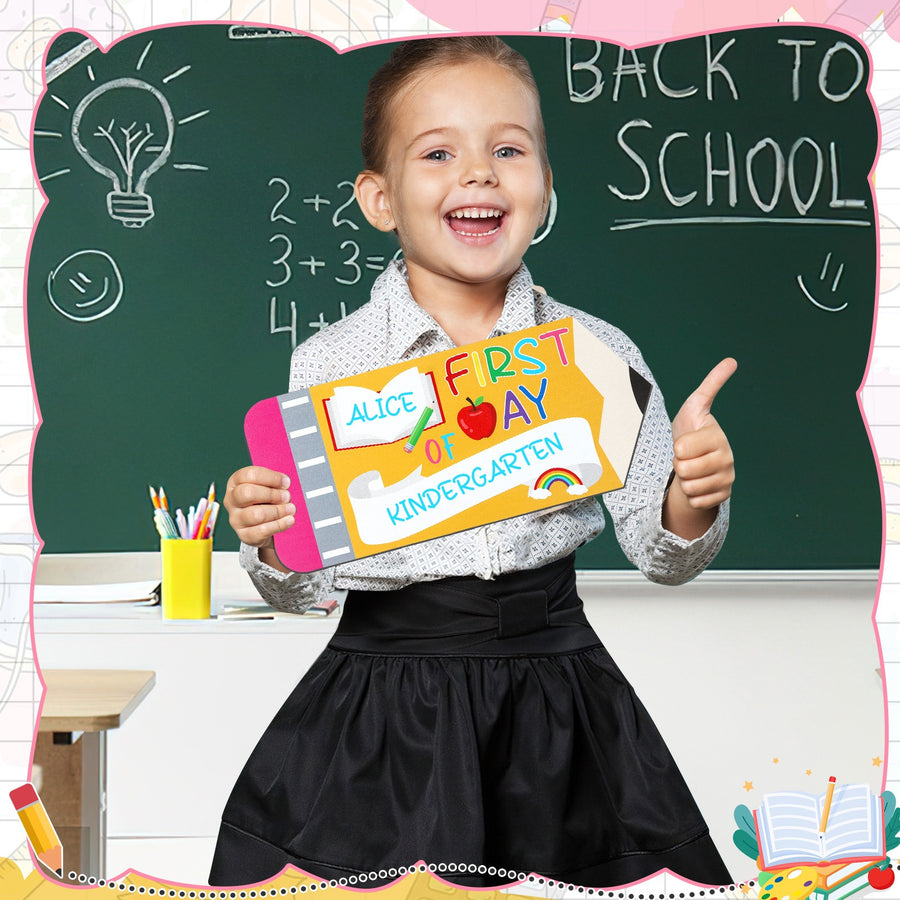 Cartel Doble Cara Día 1 y Último Día de Escuela - Pizarra Lápiz