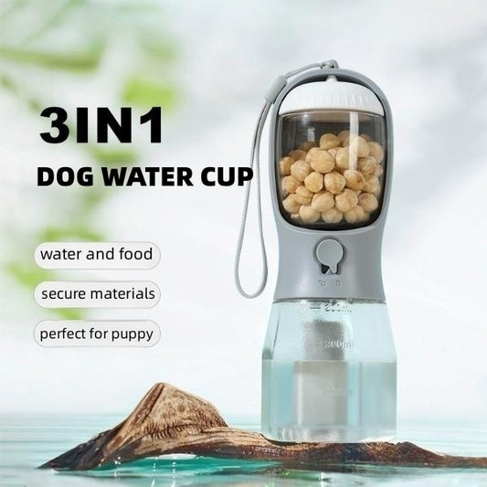 Vaso 3 en 1 para Mascotas: Agua, Comida y Bolsas en Ecuador y Florida — CJ 2