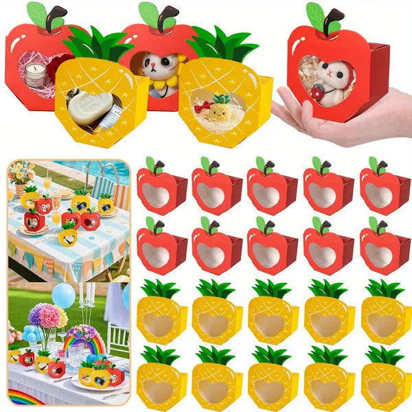 20 Cajas 3D Fiesta Verano con Ventana Transparente - Manzana y Piña — foto 1