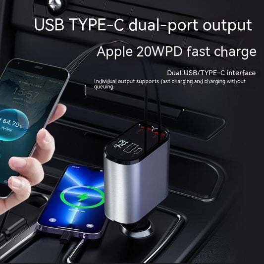 Cargador de Auto Metal 100W USB y Tipo-C Super Rápido — foto 2