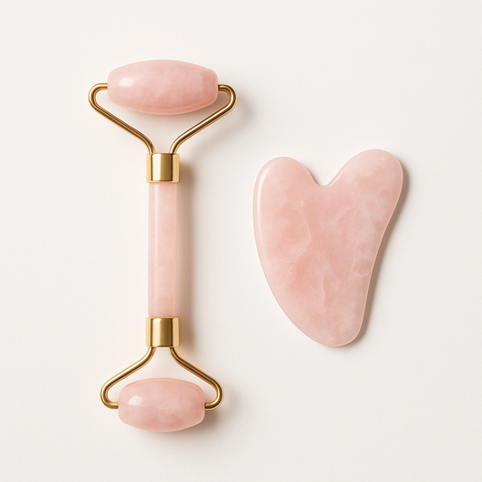 Rodillo Facial de Cuarzo + Gua Sha (kit 2 piezas) — imagen 1